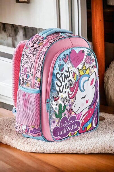 GENC DIJITAL BASKI Τσάντα Δημοτικού Σχολείου με σχέδιο Μονόκερος - Επιστροφή