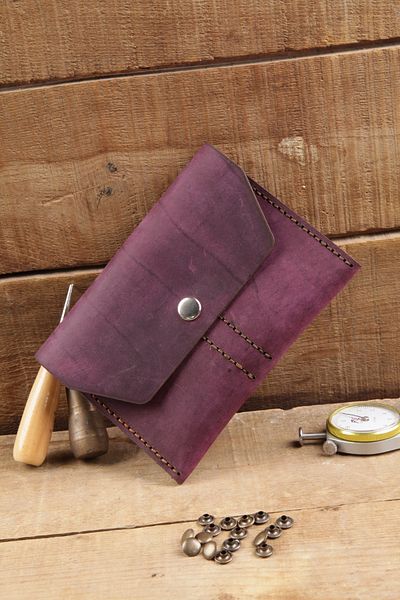 New Coast Leather 1900's Γνήσιο & Πραγματικό Δερμάτινο Χειροποίητο Πορτοφόλι Βουργουνδίας Διαβατηρίου
