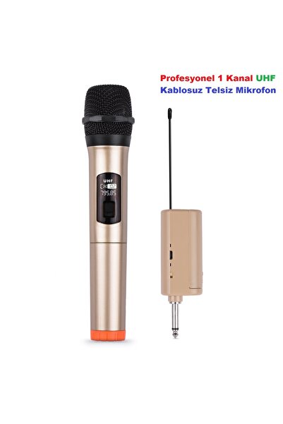 Kalite Profesyonel 1 Kanal Uhf Kablosuz Telsiz Mikrofon