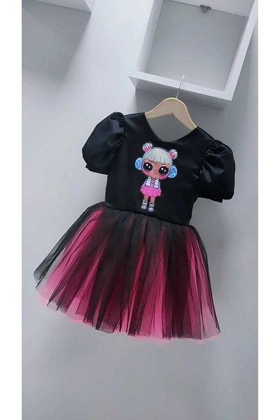 babysmile Black Pink Sconce Dress for Girl