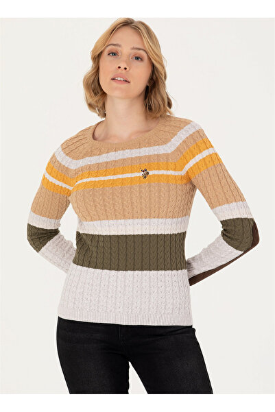 U.S. Polo Assn. U.S. Polo Assn. Pulover de damă cu guler rotund Slim Fit Ston...