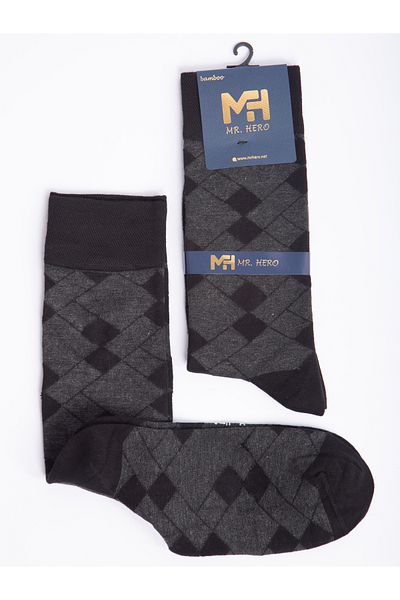 MRHERO Мъжки дълги чорапи от бамбук, 6 броя - черни, с аромат на парфюм
