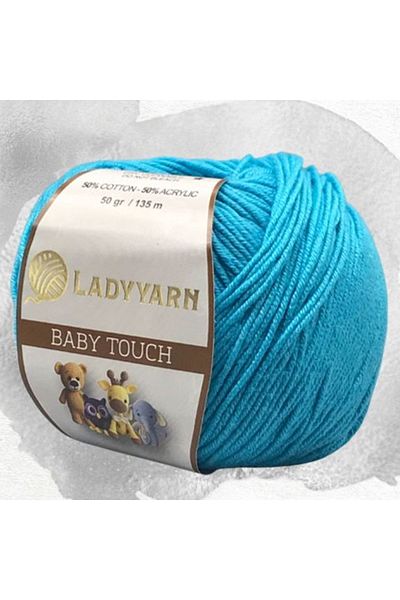 Lady Yarn BABY TOUCH 50 γραμμάρια είναι 135 μέτρα. 50% βαμβάκι - 50% ακρυλικό (Κωδικός χρώματος 24)