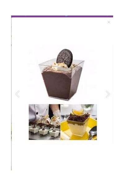 bizdenpastacılık PVC Prism Mini Mica Plastic Square Container Cube Presentation Bowl 120 Cc 25 Pieces