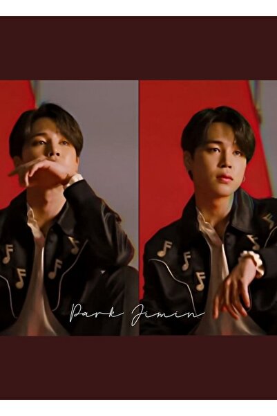 Universal Bts Jimin κόκκινη αισθητική Πίνακας Ξύλινη αφίσα Διακοσμητικός κωδι...