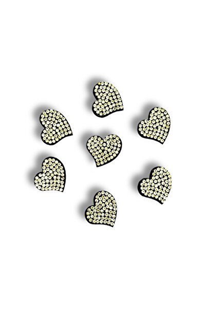 seçkin aksesuar قلب من الخرز الحجري بتصميم من اللباد (10 قطع)