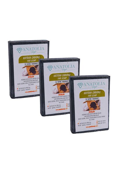 Anatolia Soap Pack of 3 Natural Tar Soap