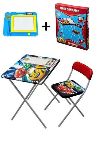 YILDIRIM OYUNCAK مكتب دراسة للأطفال - هدية طاولة وكرسي قابلة للطي للسيارات