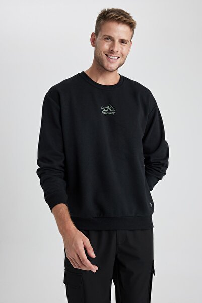 DeFacto Discovery Adventures Oversize Fit Bisiklet Yaka Sırt Baskılı Sweatshirt Y2582az23au