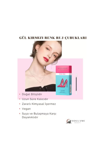 Genel Markalar Gül Kırmızı Ruj Çubukları Tattoo Lipstick gül kırmızısı
