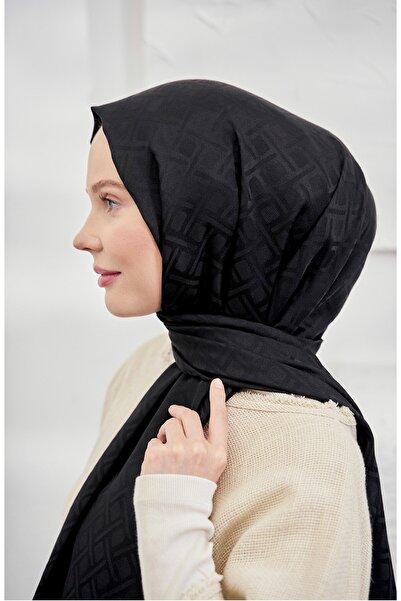 ARMANDA Italian Jacquard Shawl-New Season Geometric Pattern Jacquard Shawl Series-Black