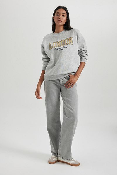 DeFacto Relax Fit Crew Neck Thick Sweatshirt B4057ax23au