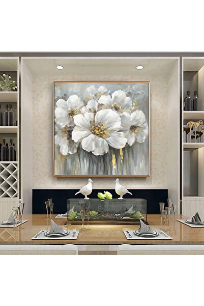 Z Concept Yağlı Boya Dokulu Çiçek Tablo