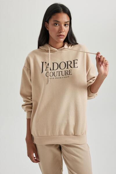 DeFacto Χοντρό και με κουκούλα oversize φούτερ - B4056ax23au