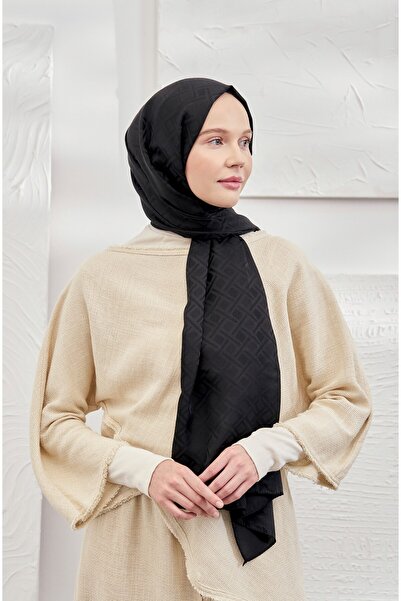 ARMANDA Italian Jacquard Shawl-New Season Geometric Pattern Jacquard Shawl Series-Black