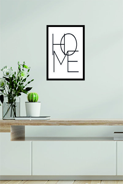 karbonsoft Home Yazılı Ahşap Mdf Çerçeve Görünümlü Mdf