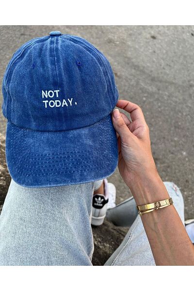 ŞapkaMania Not TodayPatterned Washed Baseball Cap