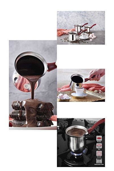 ÇEÇEN HOME طقم إبريق قهوة ستانلس ستيل 3 قطع مقاس 4-5-6