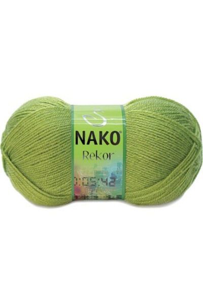 NAKO سجل 1291 خيط الحياكة اليدوي باللون الأخضر الفستقي