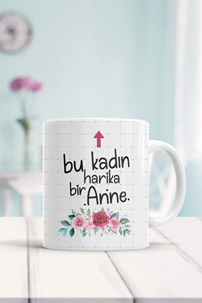 WixelArt Bu Kadın Harika Bir Anne Baskılı Kupa Bardak