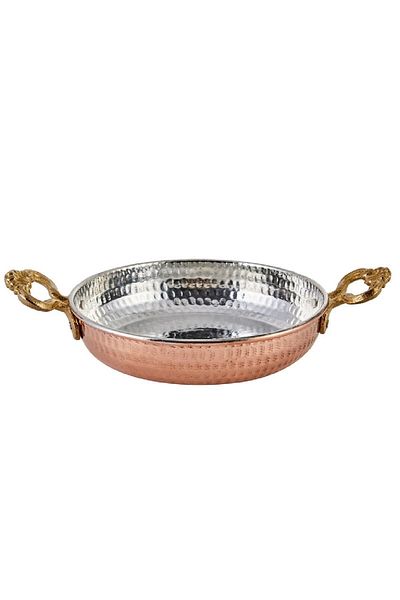 KAVELE Forged Antique Thick Heavy Pure Copper Pan Pan Tinned 14 cm