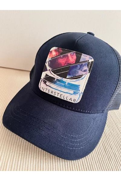 CosmoOutlet InterStellar Movie Poster - Removable Logo, Adjustable Sticker, Navy Blue Unisex Hat with Mesh