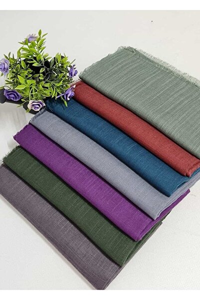 Organic Scarfs Tesettür Hijab 5'li Flamlı Pamuklu Yazma Eşarp 100x100cm