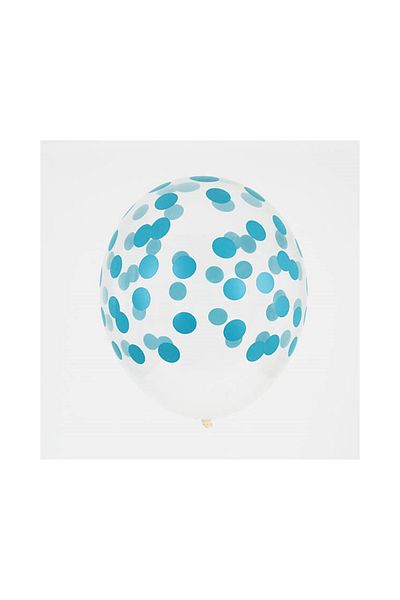 asöy Light Blue Confeteli Transparent Balloon 10 Pieces 30 cm Sequin Balloon Balloon Scale Transparent Balloon