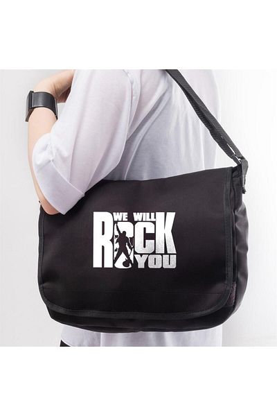 Touz Τσάντα Unisex Messenger με στάμπα 'We Will Rock You' - zolid wear Rock Series