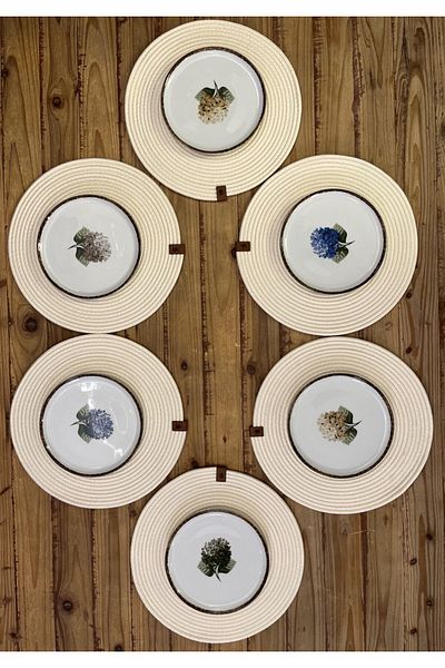 Porland Hydrangea Cake Plate Porcelain 20 Cm 6 Pieces
