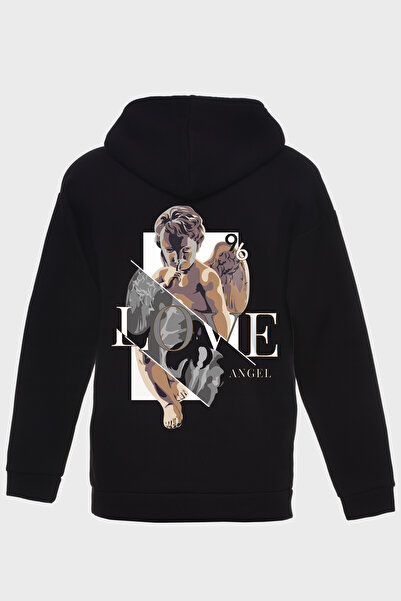 MSTF Φούτερ με κουκούλα με τρεις κλωστές με στάμπα Sculpture Sirt - Oversize