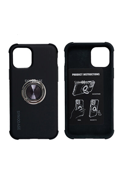 SyncCase Iphone 12 Pro Max Kılıf Ile Uyumlu Telefon Kılıfı Darbeye Dayanıklı Telefon Kabı Siyah