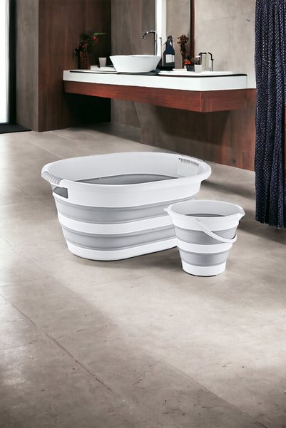Milenay 38 Litre Katlanabilir Plastik Çamaşır Sepeti ve Kova - Pratik Kullanı...