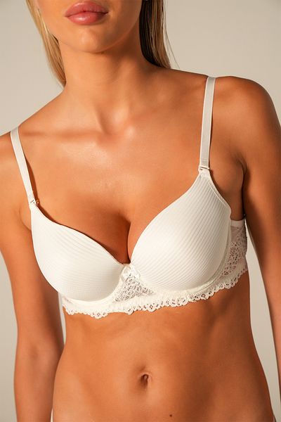 Doğan Ecru Patterned Unassisted Underwire Bra Set