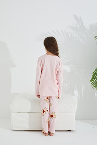 Siyah İnci Sada pleteného pyžama z bavlny a lycry se vzorem