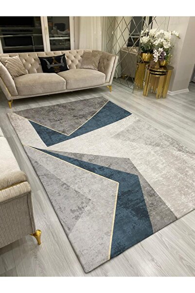 ALLGELSİN Новий сезон прогумований килимовий килимок Декоративний килимовий чохол, що миється з цифровим принтом Сучасний смугастий килимовий чохол