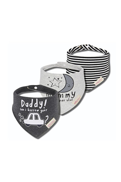 Petityu عبوة من 3 مريلة أطفال قطنية مثلثة، مريلة طعام لعربة الأطفال