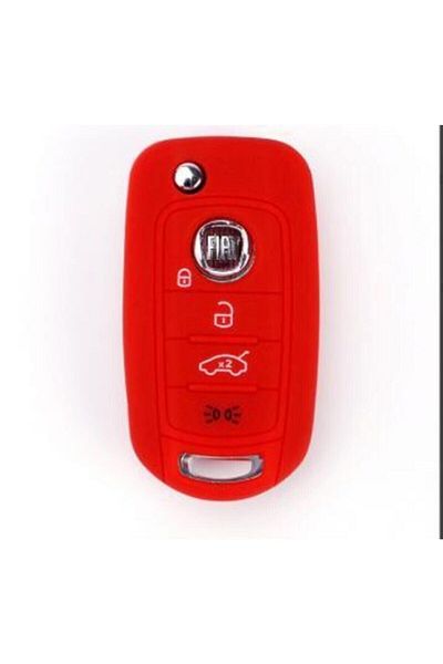 Fiat Egea Silicone Key Protection Case Red Color 1 Piece