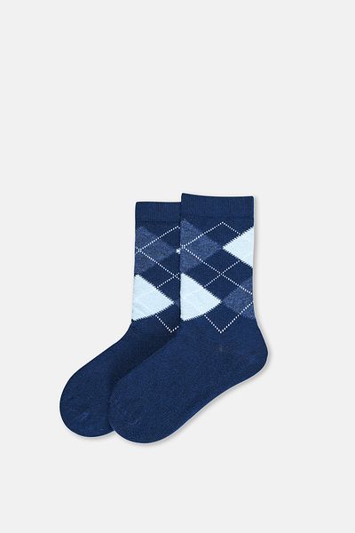 Dagi Marineblaue zweiteilige argentinisch gemusterte Jungensocken