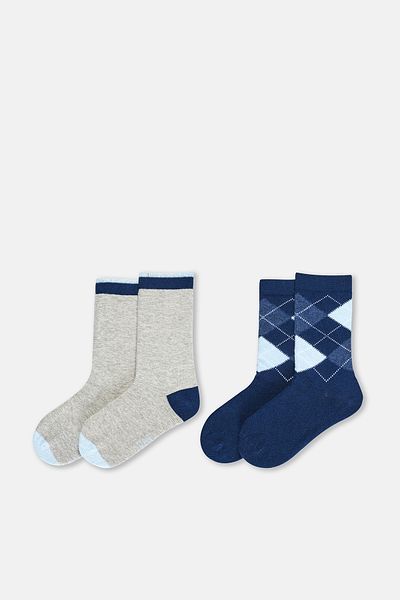 Dagi Marineblaue zweiteilige argentinisch gemusterte Jungensocken