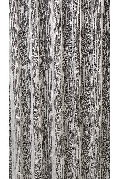 DNZEVGEREÇLERİ Ağaçkabuğu Desen Modern Tül Perde 1/2 Pileli Ütü Istemez