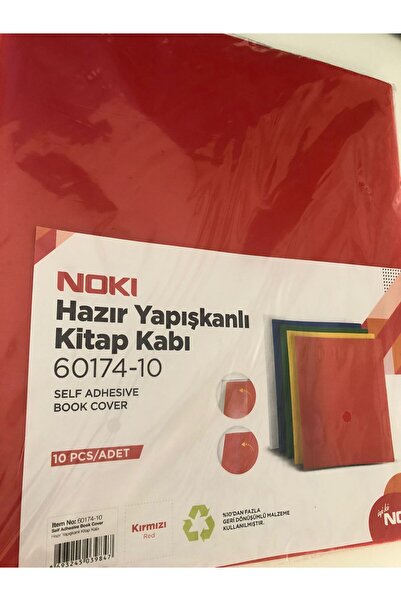 Noki NOKİ HAZIR YAPIŞKANLI KİTAP KABI 10 LU KIRMIZI