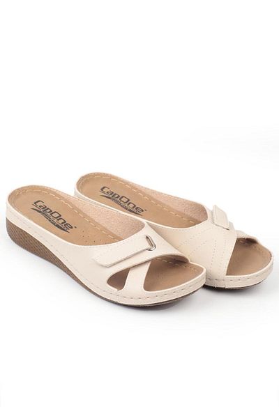 Capone Outfitters Capone Z0777 Beige Women's Comfort Anatomic Slippers