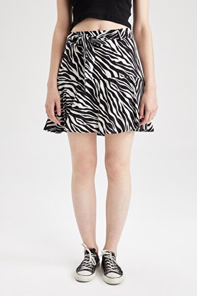 DeFacto Zebra mintás Flounce Mini Shorts Szoknya Z1313az22au