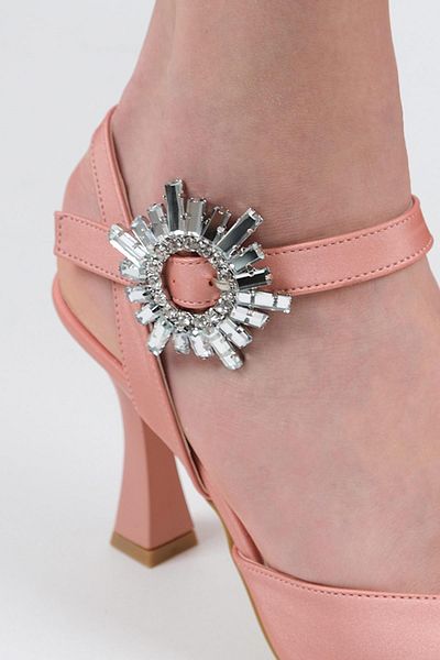 Modabuymus Pantofi de seara din satin pudra cu toc stiletto Stone - Shinysun