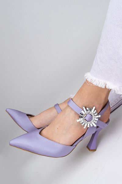 Modabuymus Pantofi de seara din satin liliac cu toc stiletto Stone - Shinysun