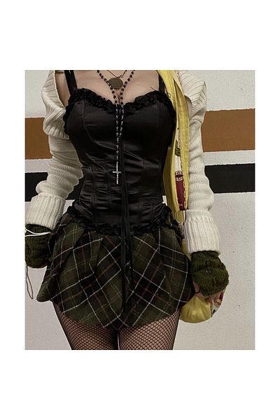 Oment Design Corset Heartcoller - Bustieră Corset din satin cu decolteu inimă