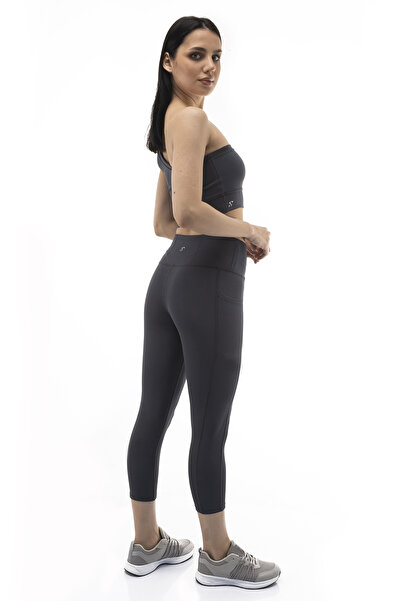 The Step Sports Spocket ženske sive Sa džepovima Visok struk Oblikuje figuru,...