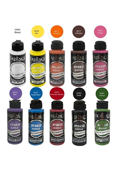 Cadence Multisurface 10 Lu Akrilik Boya Seti 120 Ml - Ana Renkler