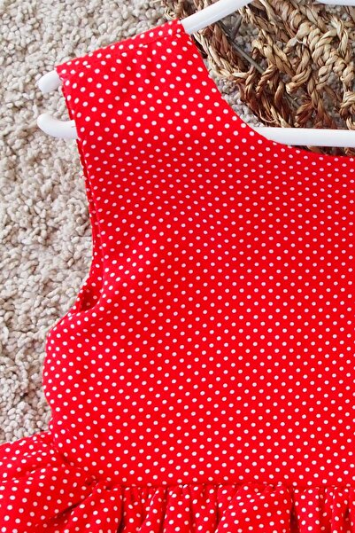 Shecco Babba Red Polka Dot Bow Girl's Tutu Dress Bandana Set 1-10 Years Old Birthday Dress